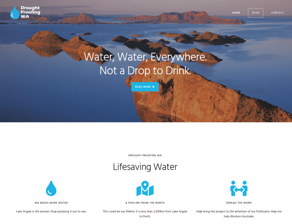 Website design for Drought Proofing WA